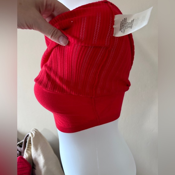 Alice + Olivia Lauretta Cami Knit Tank Top In Bright Poppy (red) Size Medium - Picture 12 of 16